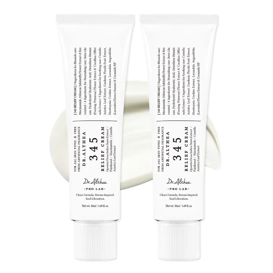 Dr.Althea Vegan Relief Moisturizer | Niacinamide & Panthenol | 1.7oz Dual Pack